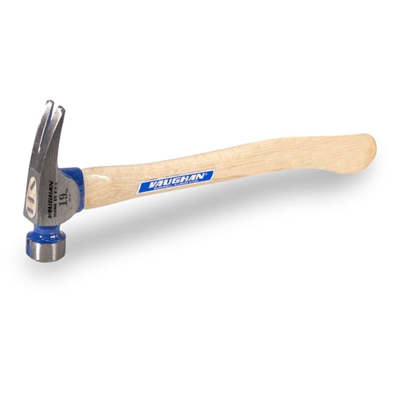 VAUGHAN VN11610 California Framer 19 Oz, Framing Hammer, Smooth Face, American Forged High Carbon Steel, Hickory Handle, Magnetic Nail Starter