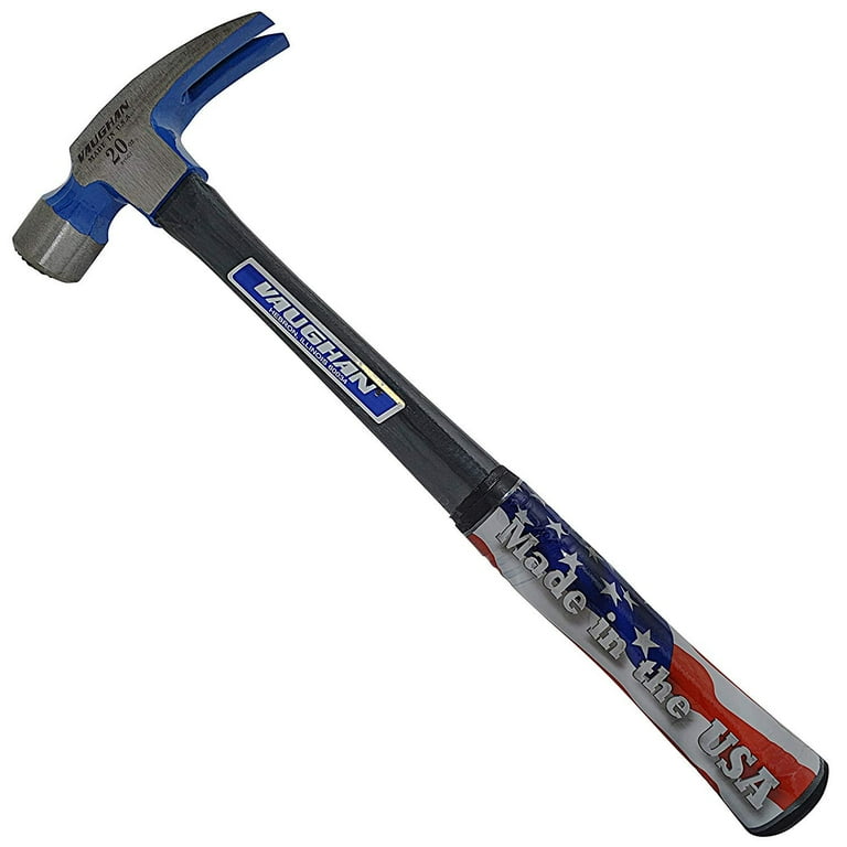 VAUGHAN 20-oz Milled Face Steel Head Fiberglass Claw Hammer VAUGHAN 20-oz Milled Face Steel Head Fiberglass Claw Hammer