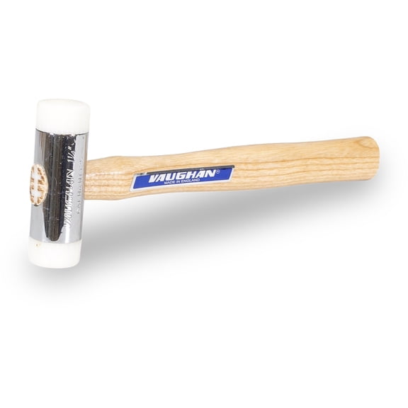 VAUGHAN VN58410 Nylon Face Hammer, 1 Lb, Soft Face Hammer, Replaceable Nylon Faces, Chrome-Plated Zinc Alloy Head, Hickory Handle, Non-Marring