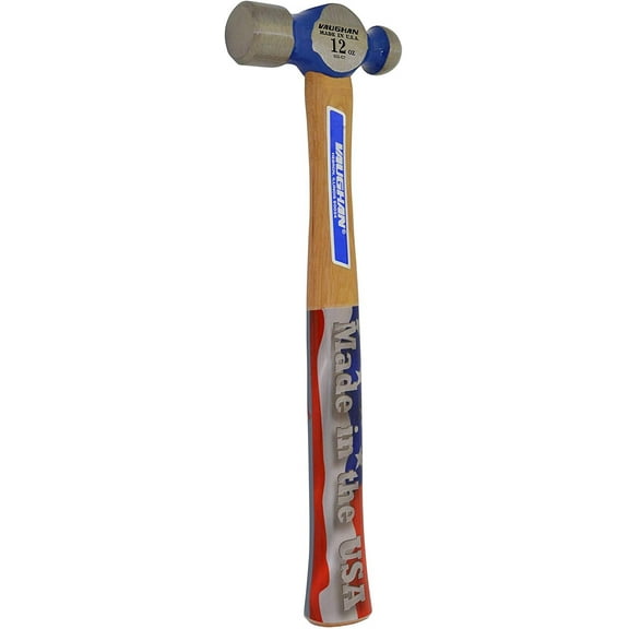 Vaughan Ball Pein Hammer TC2012 Commercial - 12 Ounce Head - Hickory Wood Handle