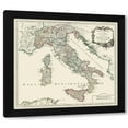 thumbnail image 1 of Vaugondy 13x12 Black Modern Wood Framed Wall Art Titled - Ancient Italy - Vaugondy 1757, 1 of 6