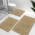 thumbnail image 1 of Vaukki Bathroom Rug Sets 3 Piece Ultra Soft Absorbent Shaggy Bath Mat Non Slip Toilet Rug for Bathroom, Yellow, 1 of 9