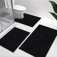 thumbnail image 1 of Vaukki Black Bathroom Rug Sets 3 Piece Ultra Soft Absorbent Shaggy Bath Mat Non Slip Toilet Rug for Bathroom, 1 of 9