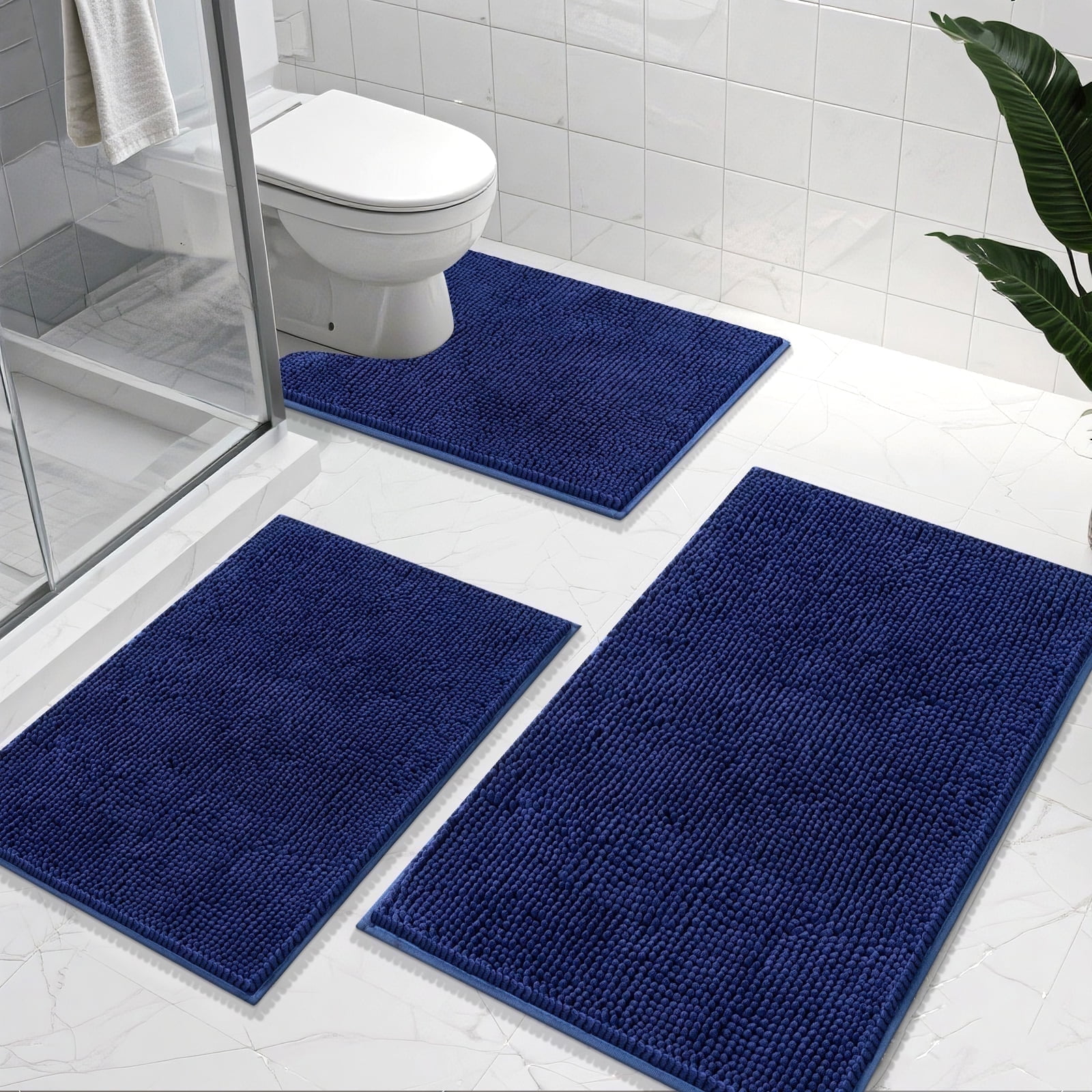 Dark Blue Bathroom Rugs