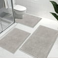 thumbnail image 1 of Vaukki Light Gray Bathroom Rug Sets 3 Piece Ultra Soft Absorbent Shaggy Bath Mat Non Slip Toilet Rug for Bathroom, 1 of 9