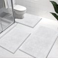 thumbnail image 1 of Vaukki White Bathroom Rug Sets 3 Piece Ultra Soft Absorbent Shaggy Bath Mat Non Slip Toilet Rug for Bathroom, 1 of 9