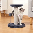 thumbnail image 1 of Vaukki 10.2" Small Cat Scratching Post,Sisal Climbing Tower with Plush Ball for Kittens,Pet Interactive Toy,Gray, 1 of 8