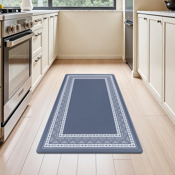 Vaukki Kitchen Rug,Waterproof Non Slip Floor Mat,Kitchen Rugs and Mats for Dining & Laundry Room,17"x29",Blue
