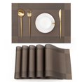 thumbnail image 1 of Vaukki Placemats Set of 6, PVC Woven Table Mats, Heat Resistant Non Slip Washable Placemats for Dining Table, Brown, 1 of 9