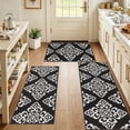 thumbnail image 1 of Vaukki Kitchen Rugs Set of 3, Moroccan Non Slip Machine Washable Kitchen Floor Mats, Heavy Duty Low Profile for Sink Laundry, Black, 1 of 13
