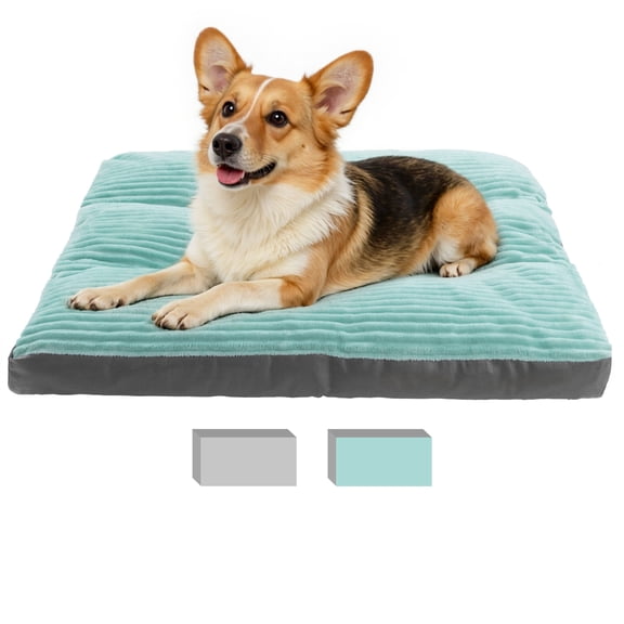 Vaukki Washable Dog Bed with Non Slip Bottom for Large、Medium and Small Dogs,Soft Plush Dog Crate Bed,31"x25.9",Green