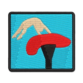 Vault Artistic Gymnastics Applique Multi-Color Embroidered Iron-On Patch - 2.0 Inch Mini