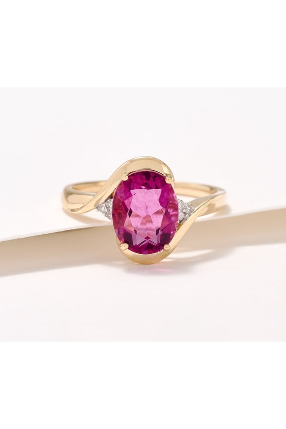 South American Rose Fluorite Ring, 14K, Size 6