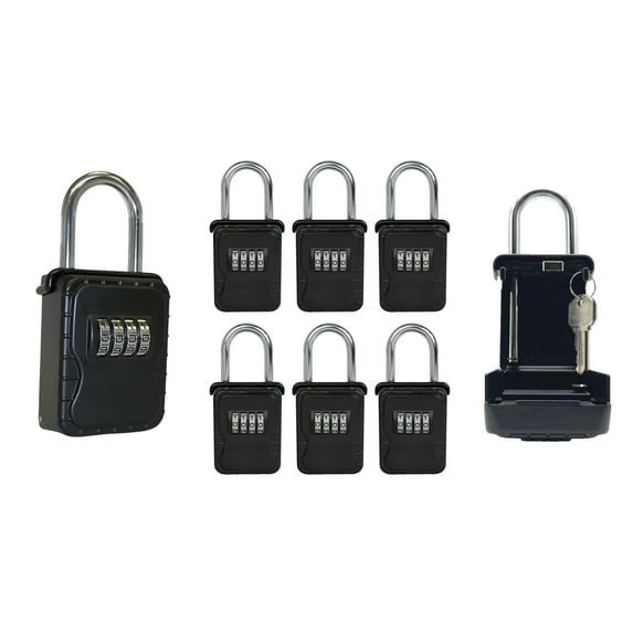 Vault Locks 3200 Key Safe Lock Box with 4-Digit Numeric Combination, Black, Pack of 6