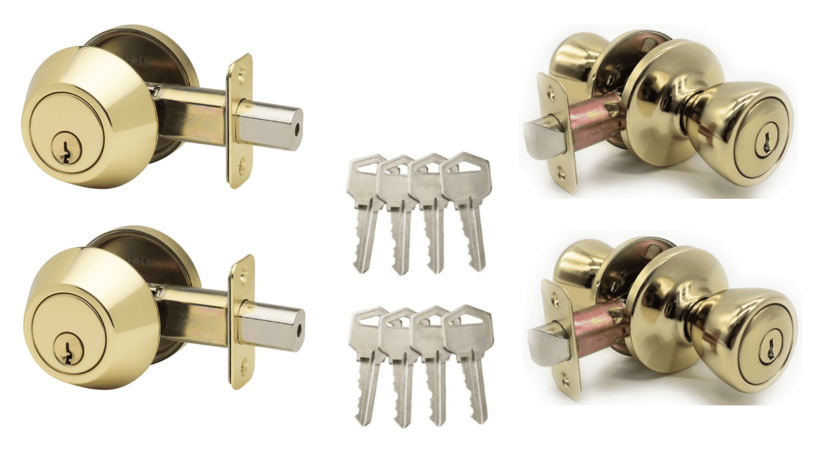 Vault Locks Keyed Entry Deadbolt and Door Knob Set, Keyed Alike