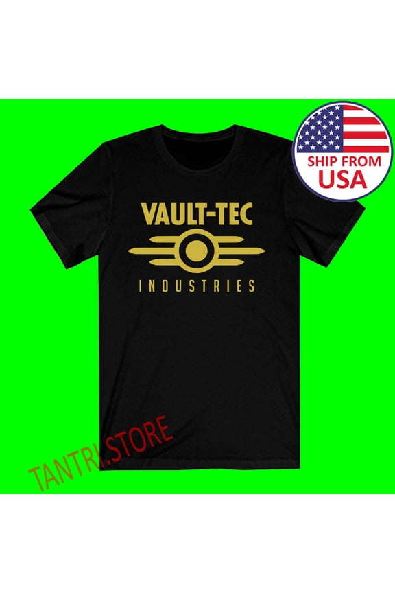 Vault-Tec Industries Men's Black T-Shirt Size S to 3XL