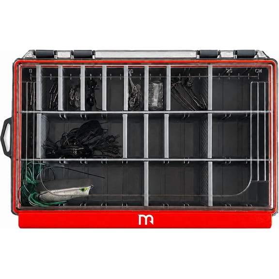 The Vault Waterproof Tackle Box Organizer, Heavy-Duty 3600 Fishing Box, Tackle Tray with Adjustable Dividers & Locking Latch | Tacklebox, Rust-Proof Storage for Baits & Gear