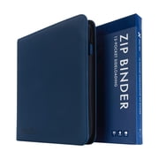 Vault X 12 Pocket Trading Card Zip Binder, 480 Cards, Premium Exo-Tec Album Material, 20 Side-Loading Pages, Folder, Sports, TCG Blue