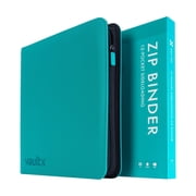 Vault X 12 Pocket Trading Card Zip Binder, 480 Cards, Premium Exo-Tec Album Material, 20 Side-Loading Pages, Folder, Sports, TCG Teal