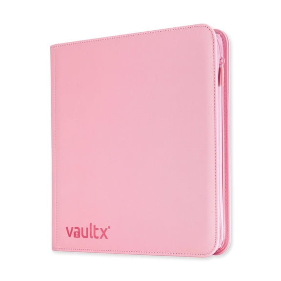 Vault X 12 Pocket Trading Card Zip Binder, 480 cards, Premium Exo-Tec Album Material, 20 Side-Loading Pages, Folder for Collectible Card Games, Sports, TCG (Pink)
