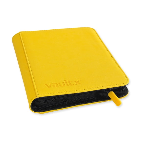 Vault X 4-Pocket Trading Card Zip Binder - 160 Side Loading Pocket Album for TCG & Sports Cards (Yellow)
