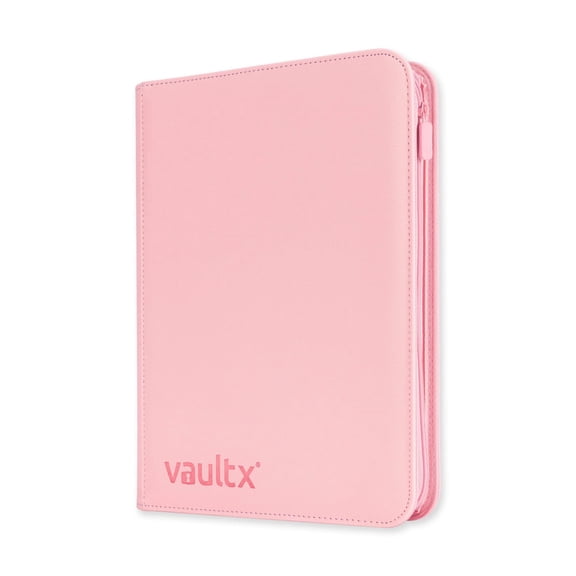 Vault X 4 Pocket Trading Card Zip Binder, 160 cards, Premium Exo-Tec Album Material, 20 Side-Loading Pages, Folder for Collectible Card Games, Sports, TCG (Pink)