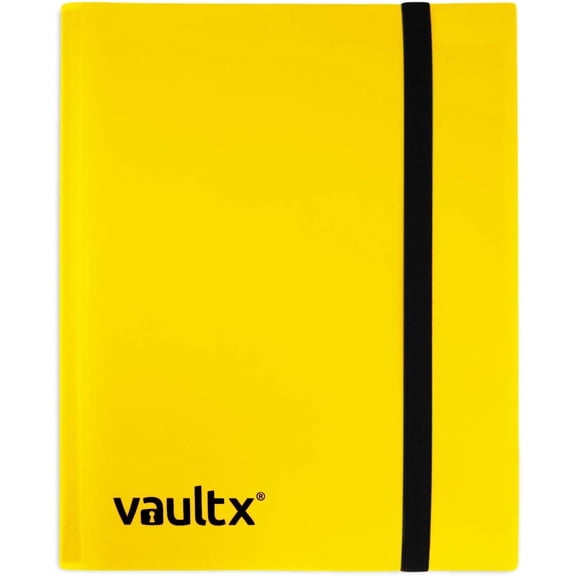 Vault X 9 Pocket Trading Card Strap Binder, 360 cards, Standard, 20 Side-Loading Pages, Folder for Collectible Card Games, Sports, TCG (Yellow)