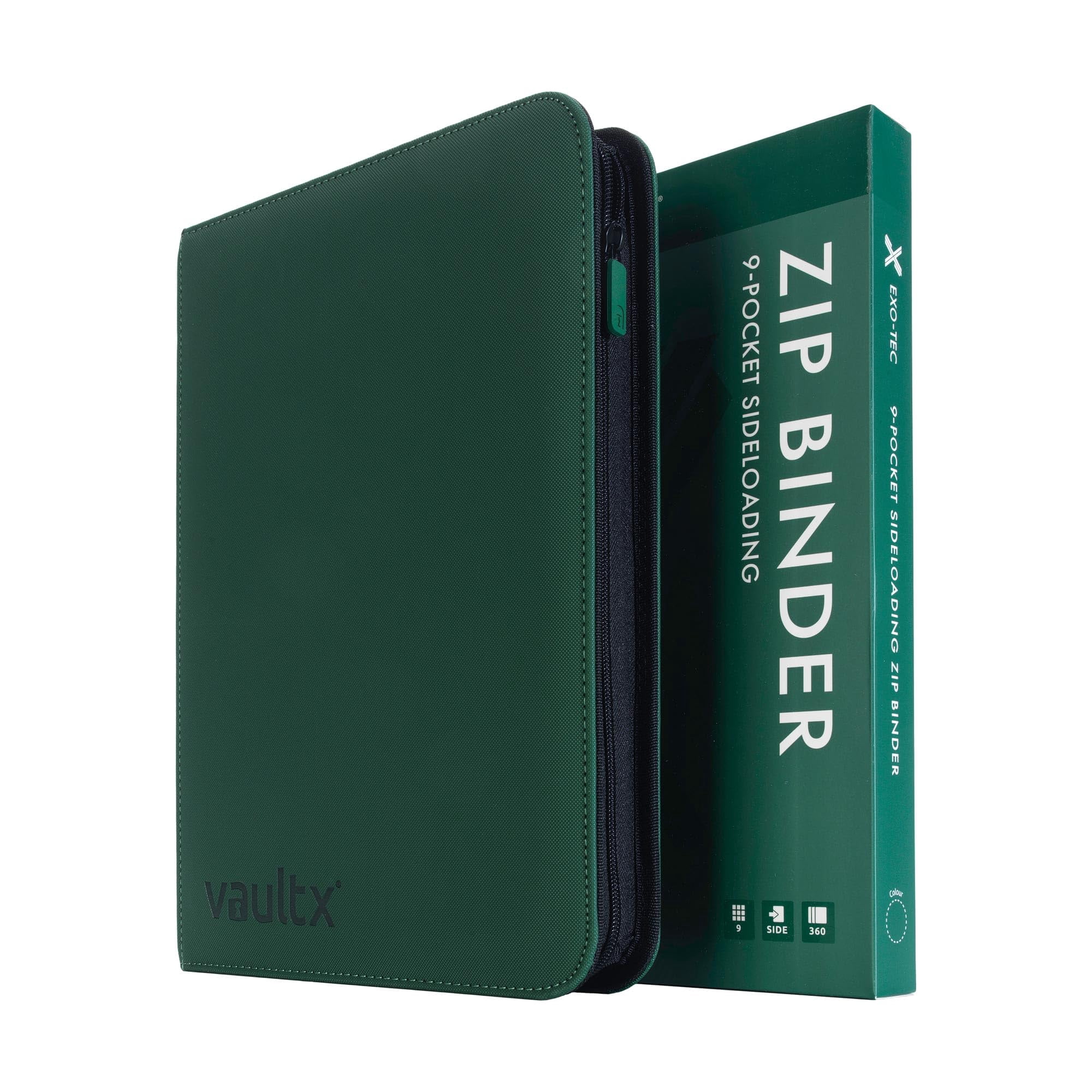 Vault X 9 Pocket Trading Card Zip Binder, 360 Cards, Premium Exo