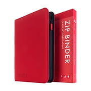 Vault X 9 Pocket Trading Card Zip Binder, 360 Cards, Premium Exo-Tec Album Material, 20 Side-Loading Pages, Folder for Collectible Games, Sports, TCG Red