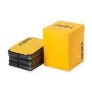 Vault X Trading Card Deck Box and 150 Black Card Sleeves, fits 100+ Sleeved Cards, Large Standard, Holder Storage Box, for MTG Commander Game, TCG Yellow