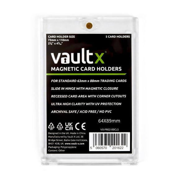 Vault X Magnetic Card Holders - 100pt for Trading Cards & Sports Cards (5 Pack)