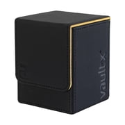 Vault X Trading Card Toploading Deck Box, 80+ sleeved cards, Premium Exo-Tec Material, Card Holder Storage Box, Magnetic Lid, for MTG Commander, TCG (Black/Yellow)