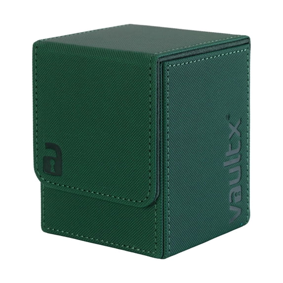 Vault X Trading Card Toploading Deck Box, 80+ sleeved cards, Premium Exo-Tec Material, Card Holder Storage Box, Magnetic Lid, for MTG Commander, TCG (Green)