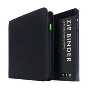 Vault X 12 Pocket Trading Card Zip Binder, 480 Cards, Premium Exo-Tec Album Material, 20 Side-Loading Pages, Folder, Sports, TCG Black