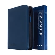 Vault X 4 Pocket Trading Card Zip Binder, 160 cards, Premium Exo-Tec Album Material, 20 Side-Loading Pages, Folder for Collectible Card Games, Sports, TCG Blue