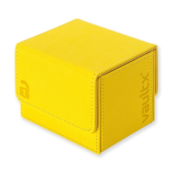 Vault X Trading Card Sideloading Deck Box, 100+ Sleeved Cards, Premium Exo-Tec Material, Card Holder Storage Box, Detachable Magnetic Lid, for MTG Commander Game, TCG (Yellow)