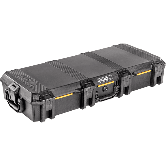Vault by Pelican V700 Long Hard Case, Camera, Rifle, Gear, Equipment, Crushproof, Dustproof, Weather-Resistant, Push Button Latches, Black