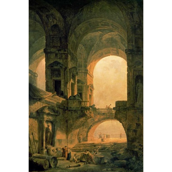 Vaulted Arches Ruin Poster Print by Hubert Robert