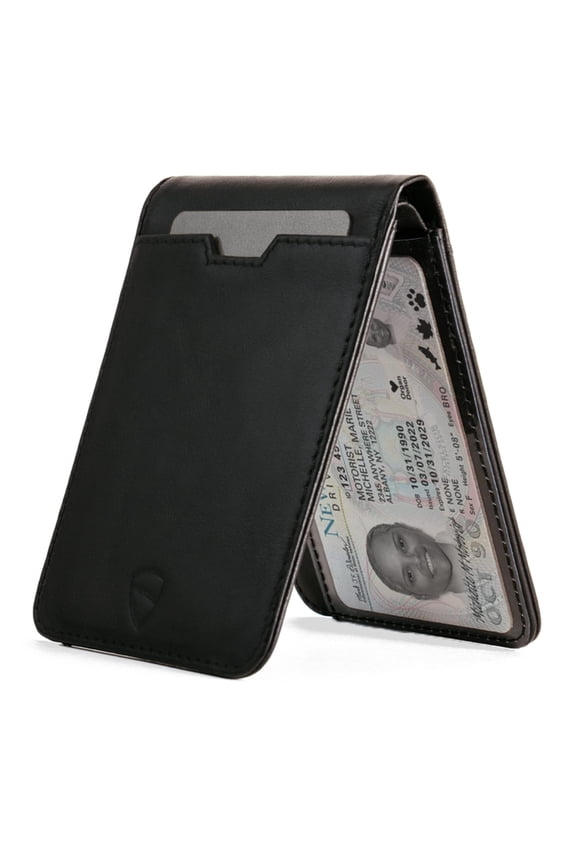 MANHATTAN ID Thin Leather Wallet with RFID Blocking and ID Window Y101