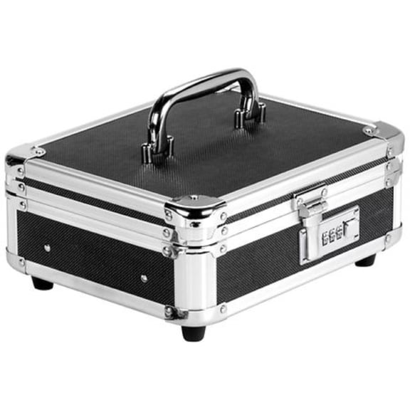 Vaultz Black Locking Cash Box for Storing Cash and Valuables