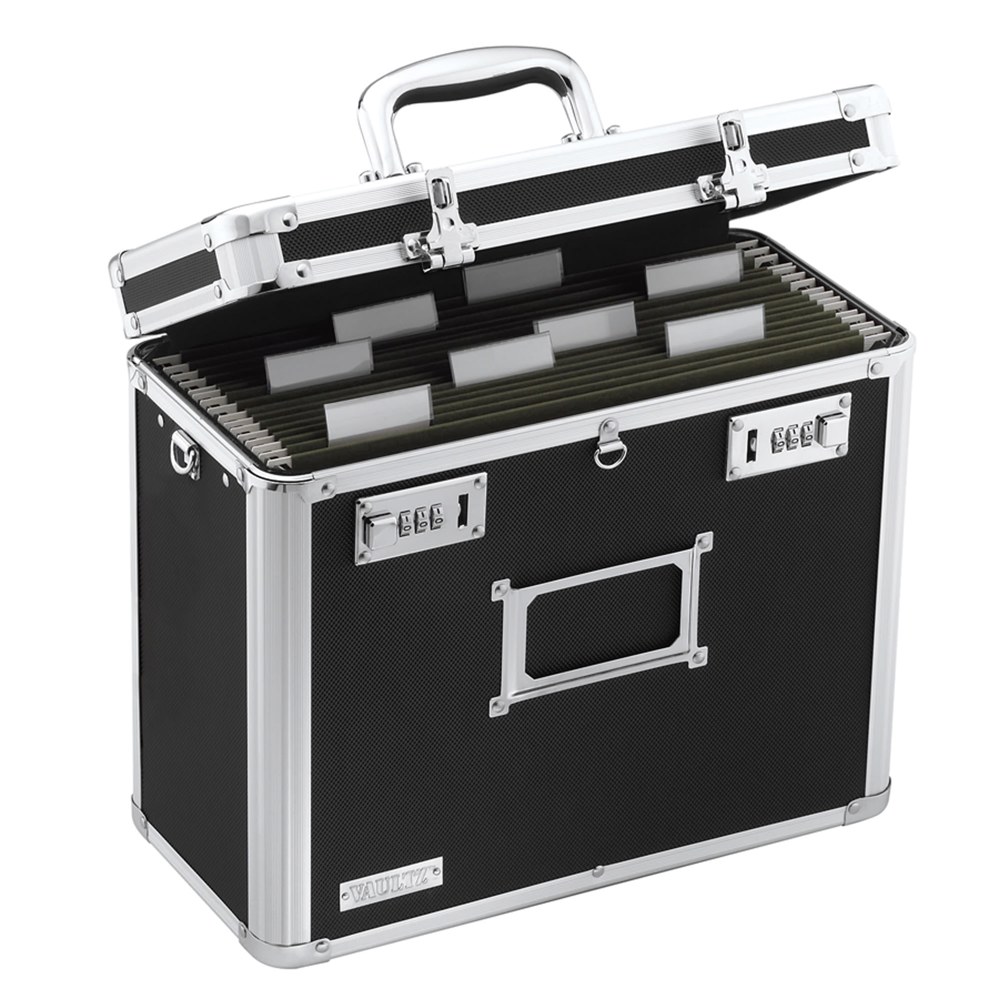 Black Locking File Box for Letter Files, 13.75