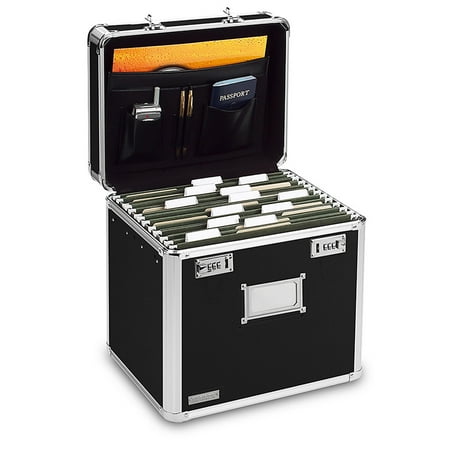 Vaultz Locking Letter File Box, Black, 1 Each (Quantity)