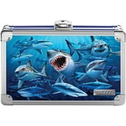 Vaultz Locking Pencil Box 3D Sharks with Key Lock for School Supplies, New, VZ03910