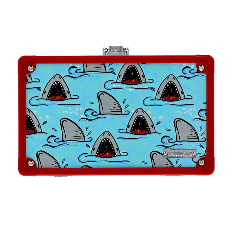 Vaultz Locking Pencil Box Sharks Box with Key Lock for Elementary