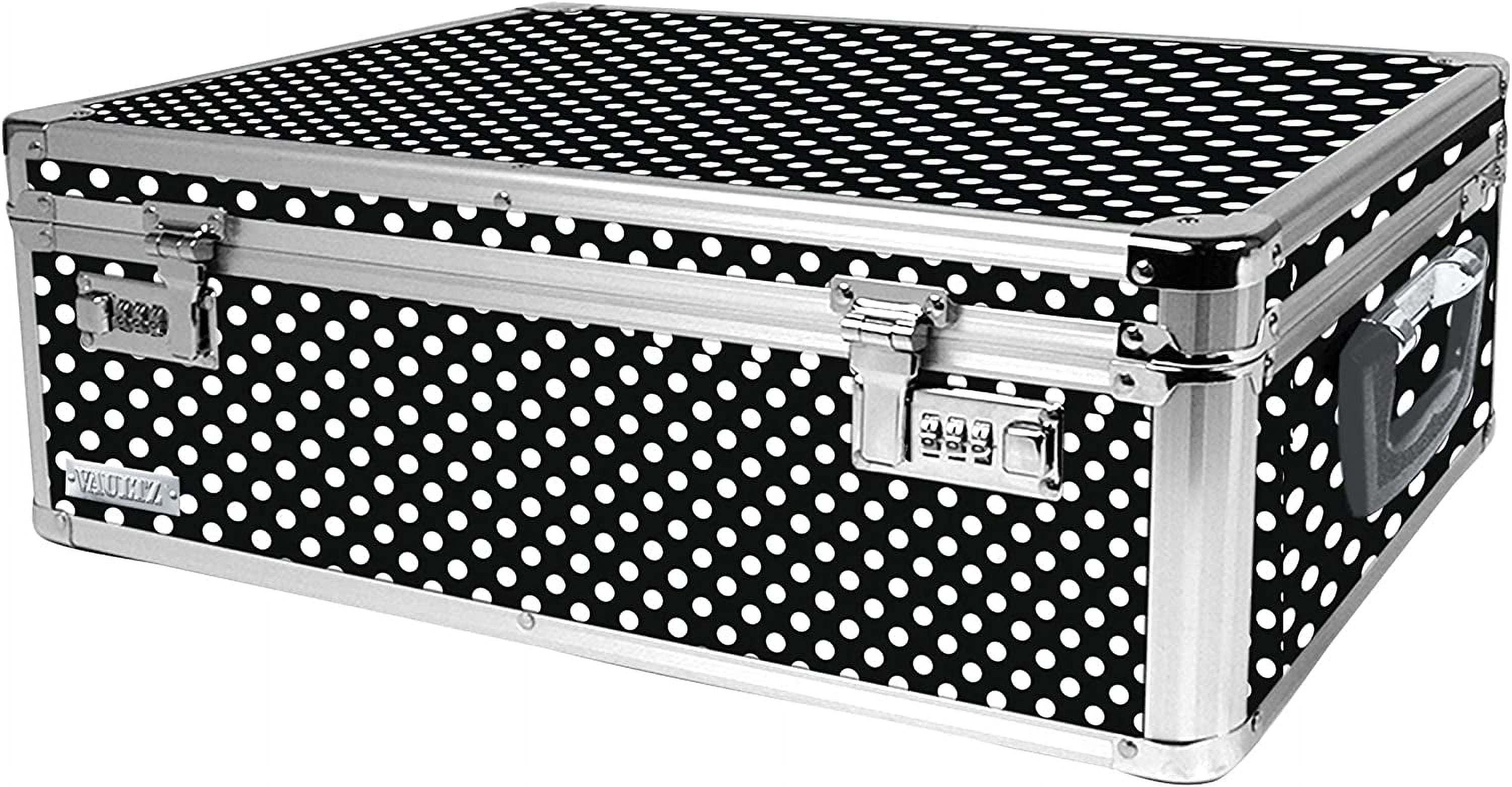 Vaultz Locking Storage Chest/Dorm Storage with Combination Locks, Black