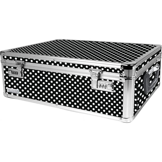 Vaultz Locking Storage Chest/Dorm Storage with Combination Locks, Black