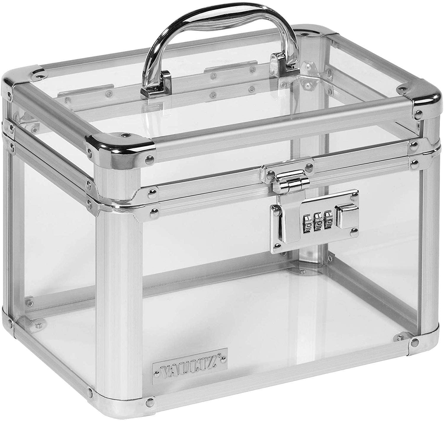 Vaultz Personal Storage Box, Clear Acrylic, Combination Lock