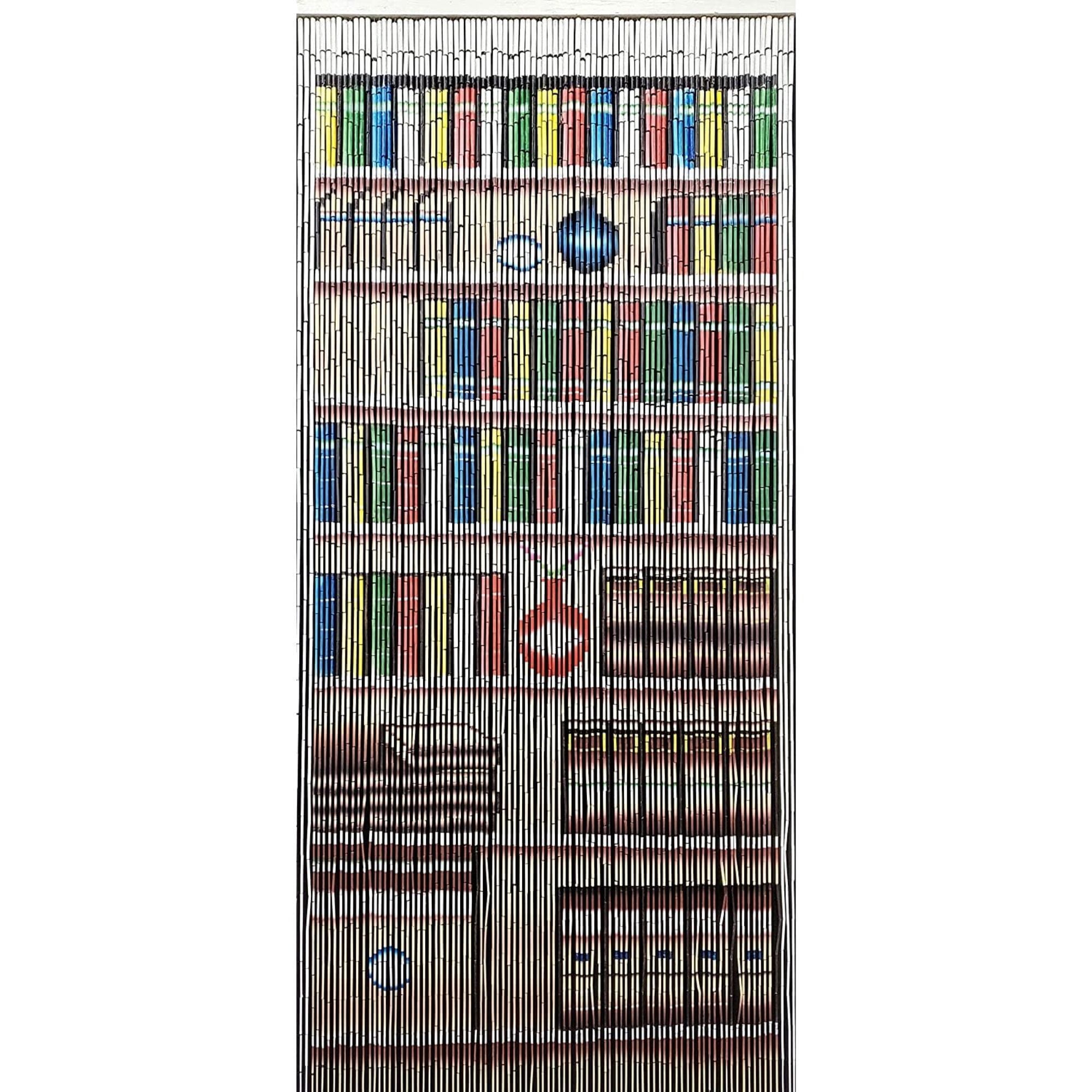 Vauluxe Beaded Doorway Wooden Curtains, Handmade Strings, Vintage Divider, 84 x 84 Inches