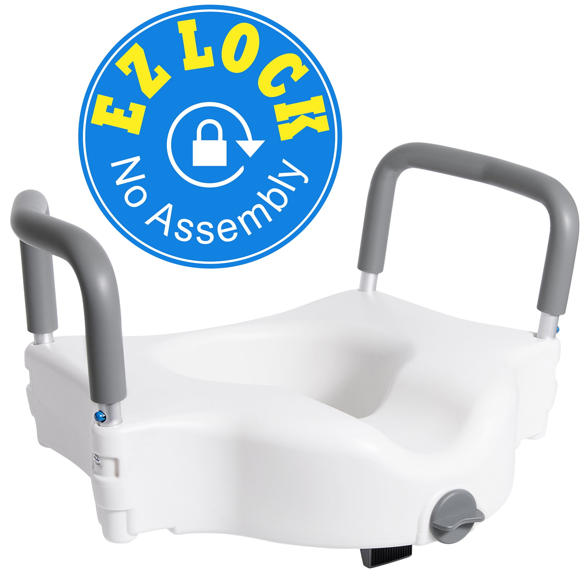 Vaunn Medical Raised Toilet Seat and Commode Booster Riser White