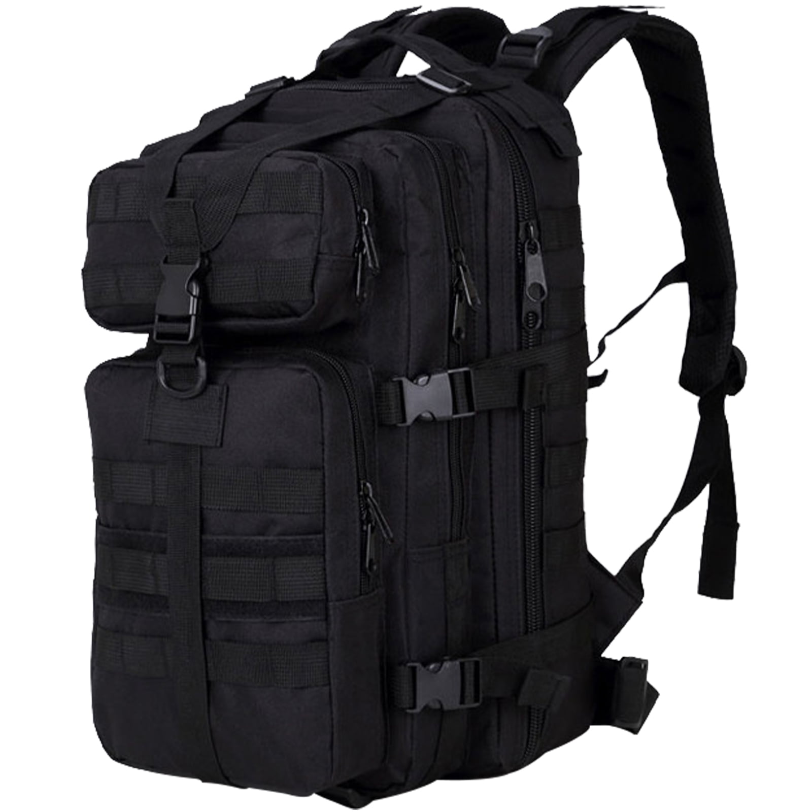 Vaupan 35 Liters Military Tactical Backpack Large Capacity with Detachable Bag Black, Long